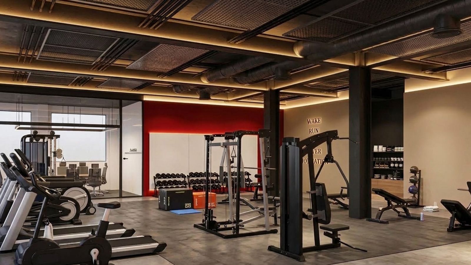 Rendu 3D du plateau fitness SWEATLAB